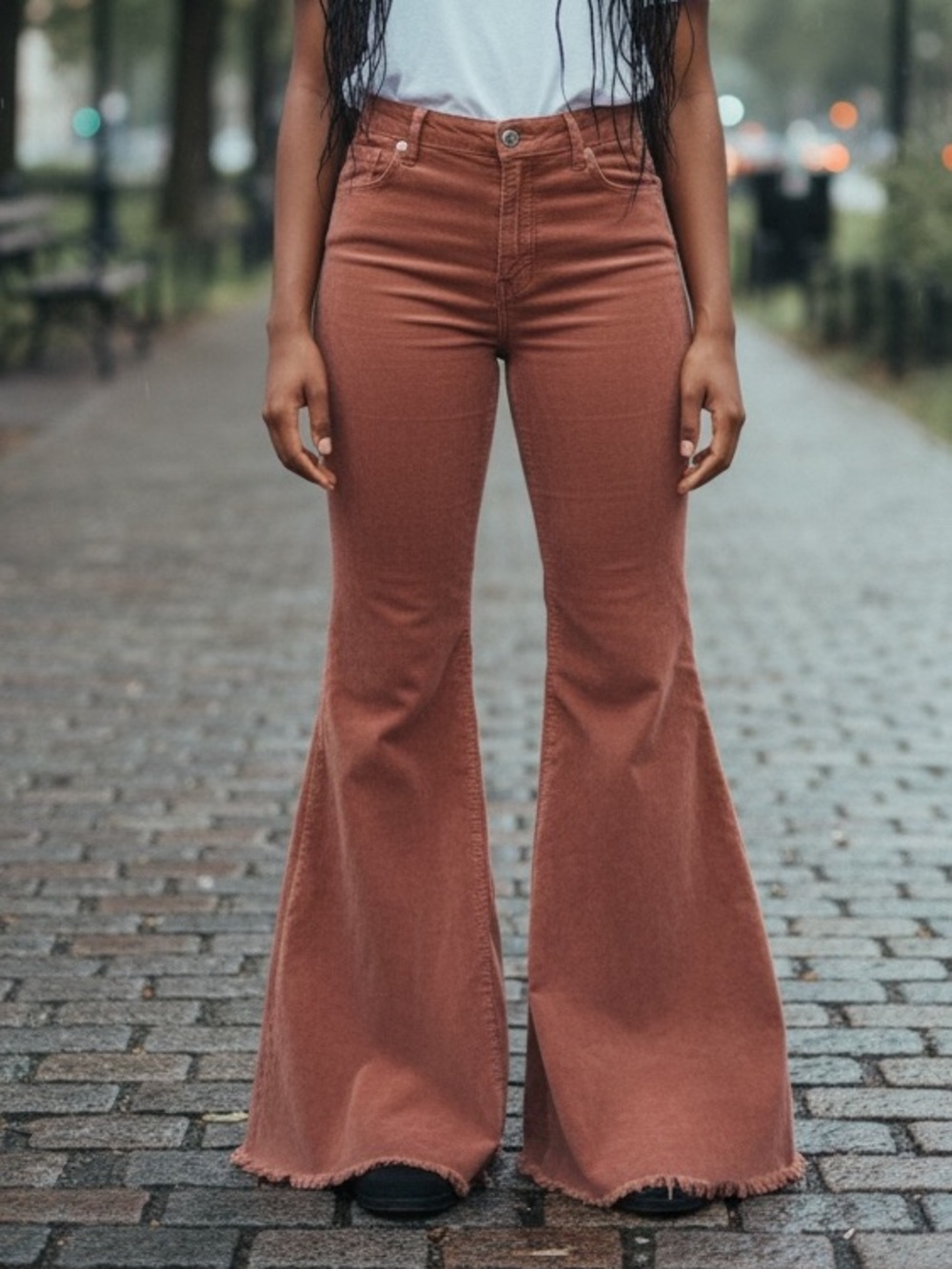 Free People Penny Corduroy Flare Pants Dusty Rose Size 29